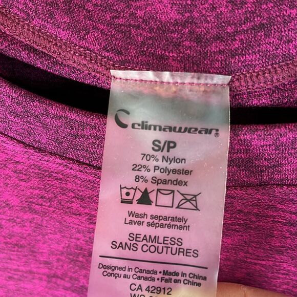 Climawear Top Seamless Long Sleeve Pink Purple Small Base Layer - Picture 2 of 9